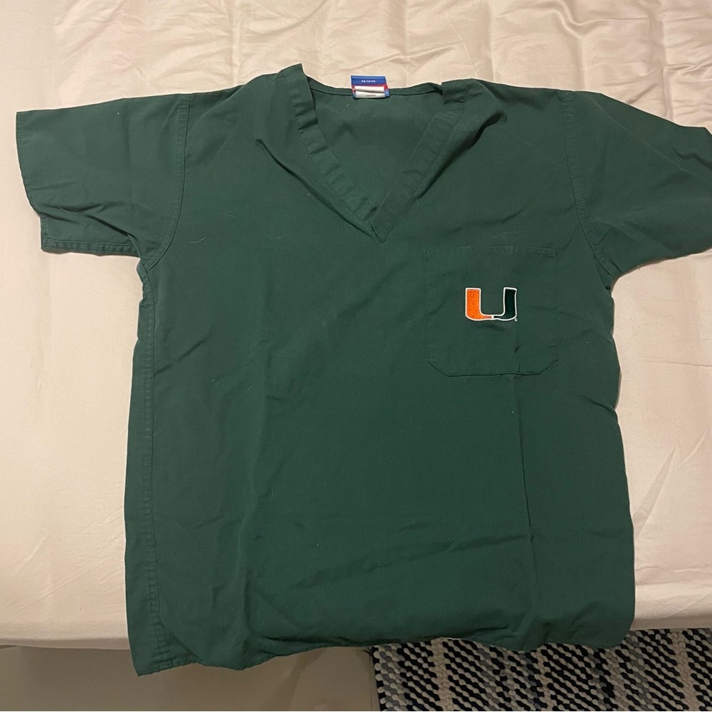 University of Miami Green scrub top